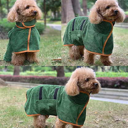 犬用バスローブ 超吸水マイクロファイバー