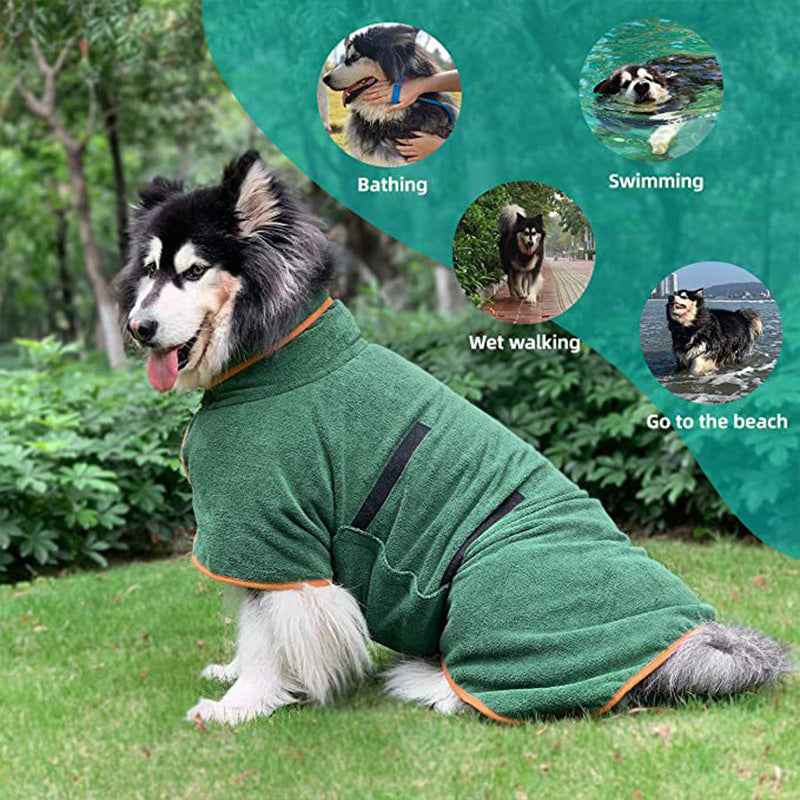 犬用バスローブ 超吸水マイクロファイバー