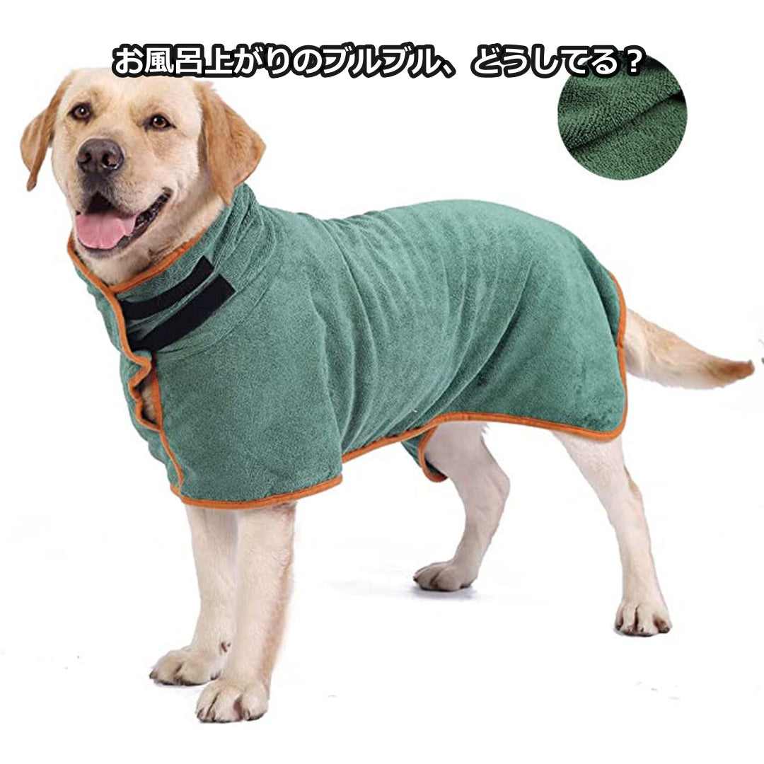 Dog bathrobe demo